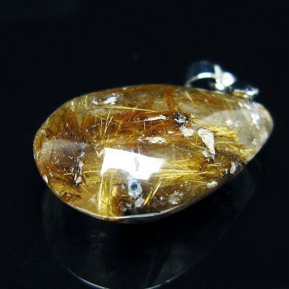 タイチンルチルクォーツ ペンダント ルチルクォーツ ペンダントトップ 一点物 メール便可 [M便 1/20] 112-13375