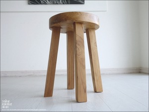 チーク無垢材 スツール / WN1 椅子 イス 木製 ベンチ カフェチェア 手作り家具 素朴 天然木 ハンドメイド ナチュラル 送料無料