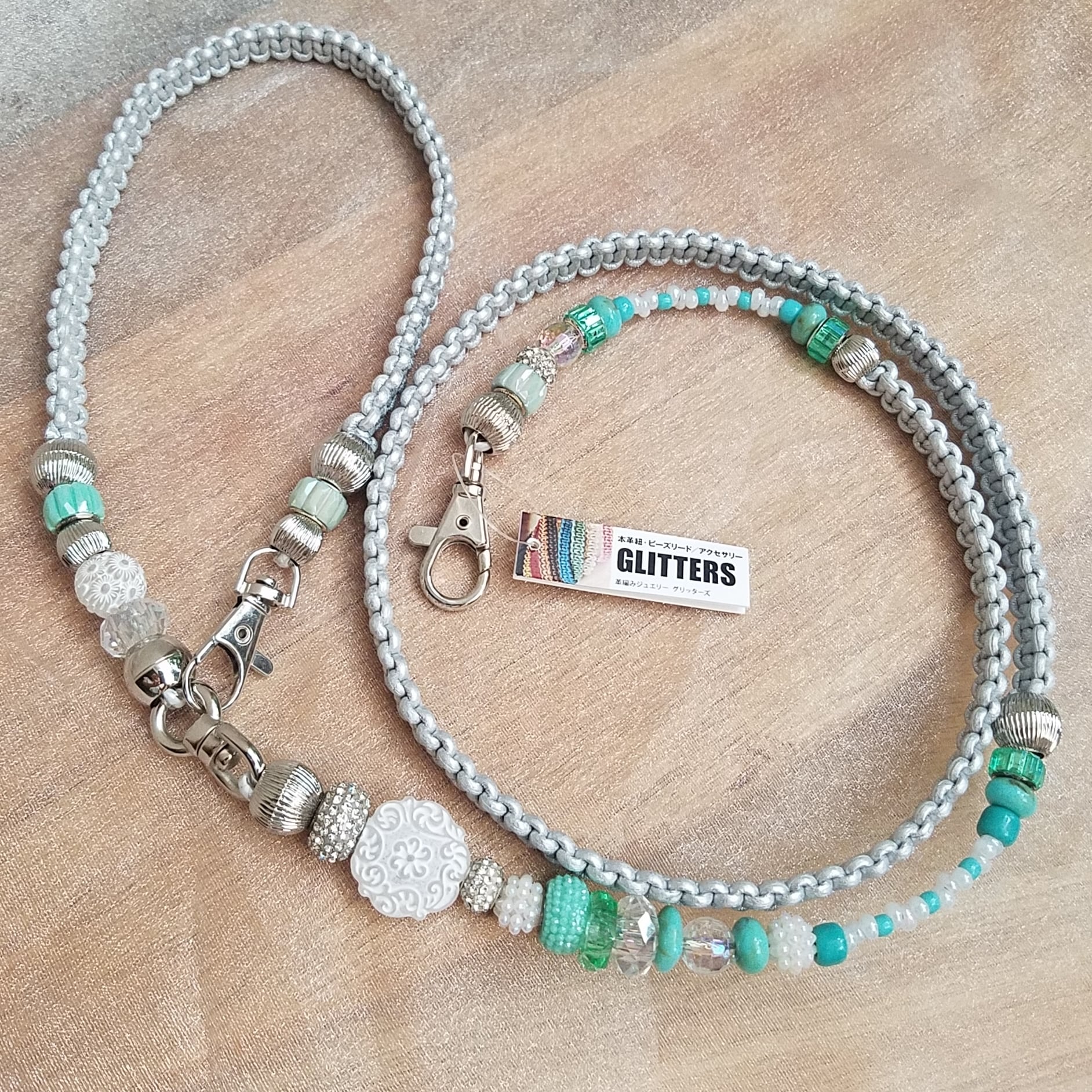 150 シルバー革編みビーズリード[スノーミント]ドイツ製ビーズ チェコ