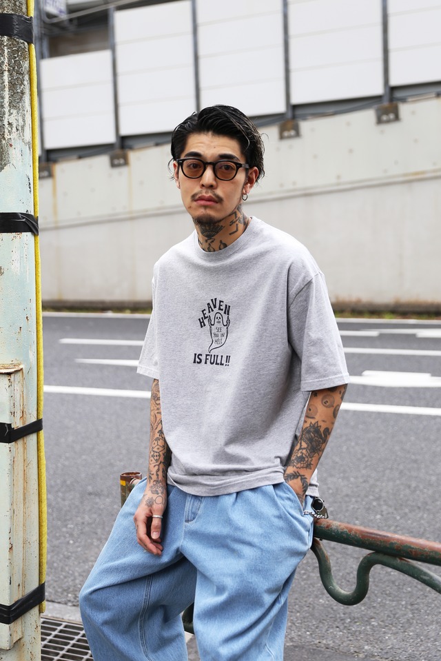 CUTRATE HEAVEN IS FULL LOGO DROP SHOULDER S/S T-SHIRT