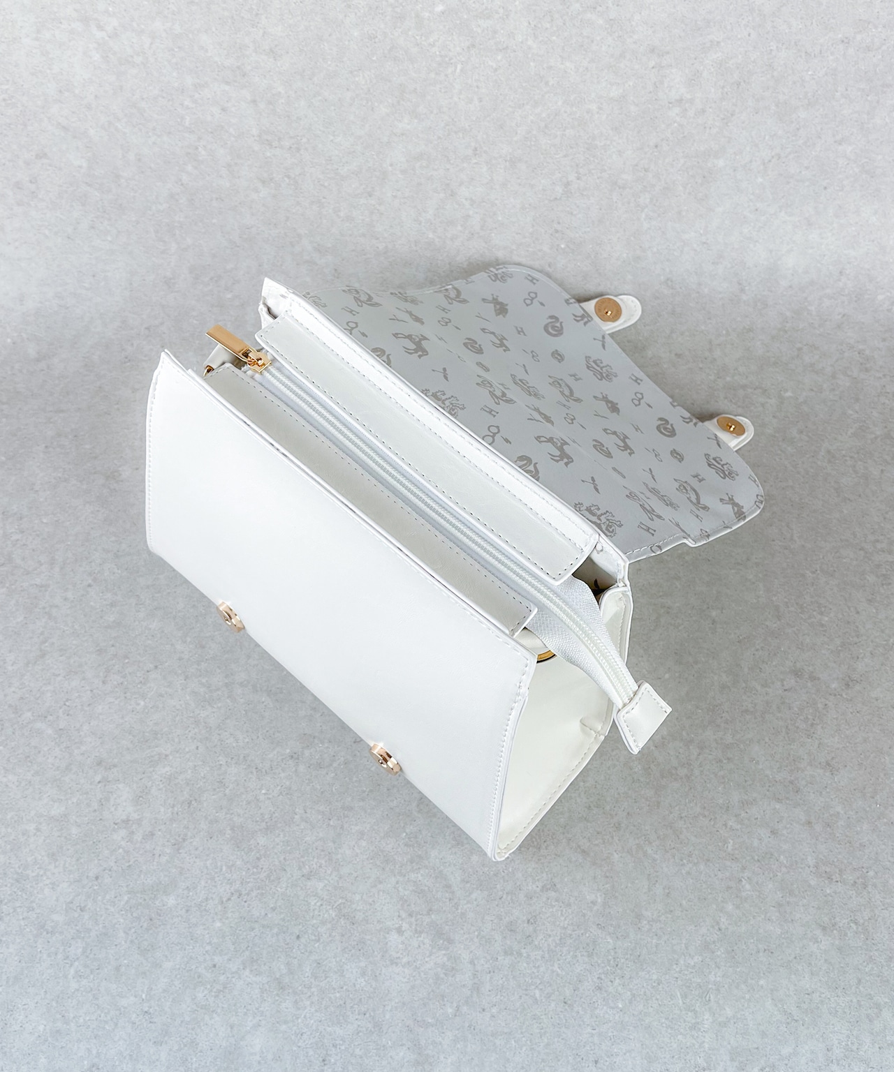 F221091-19_Harry Potter×Flapper ホグワーツロゴミニサッチェル ホワイト - 7