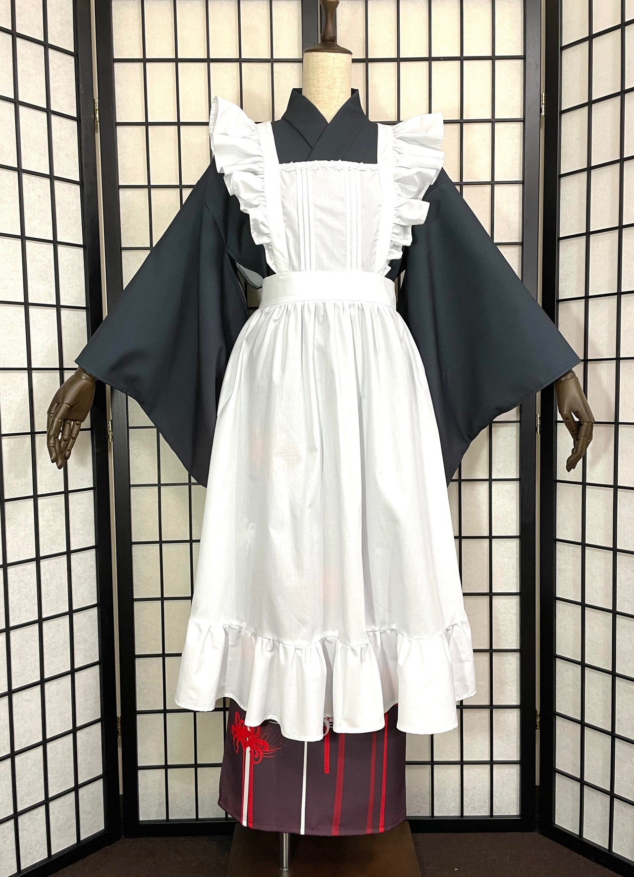 フリルエプロン（白・黒）