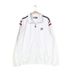 80s フィラ イタリア製 ヴィンテージ トラックジャケット ジャージ ホワイトライン 白 FILA WHITE LINE サイズM 古着 @CK0195