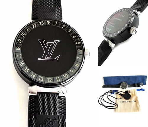 LOUIS VUITTON　ルイヴィトン　Tambour  タンブール ホライゾン V2  スマートウォッチ　コネクテッド ウォッチ　QA051Z  純正　ブラック ダミエ　グラフィット ベルト