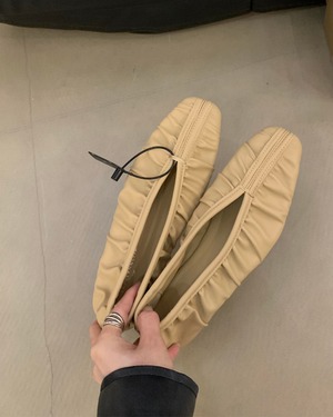 ソフトギャザーフラットシューズ 4color A0421