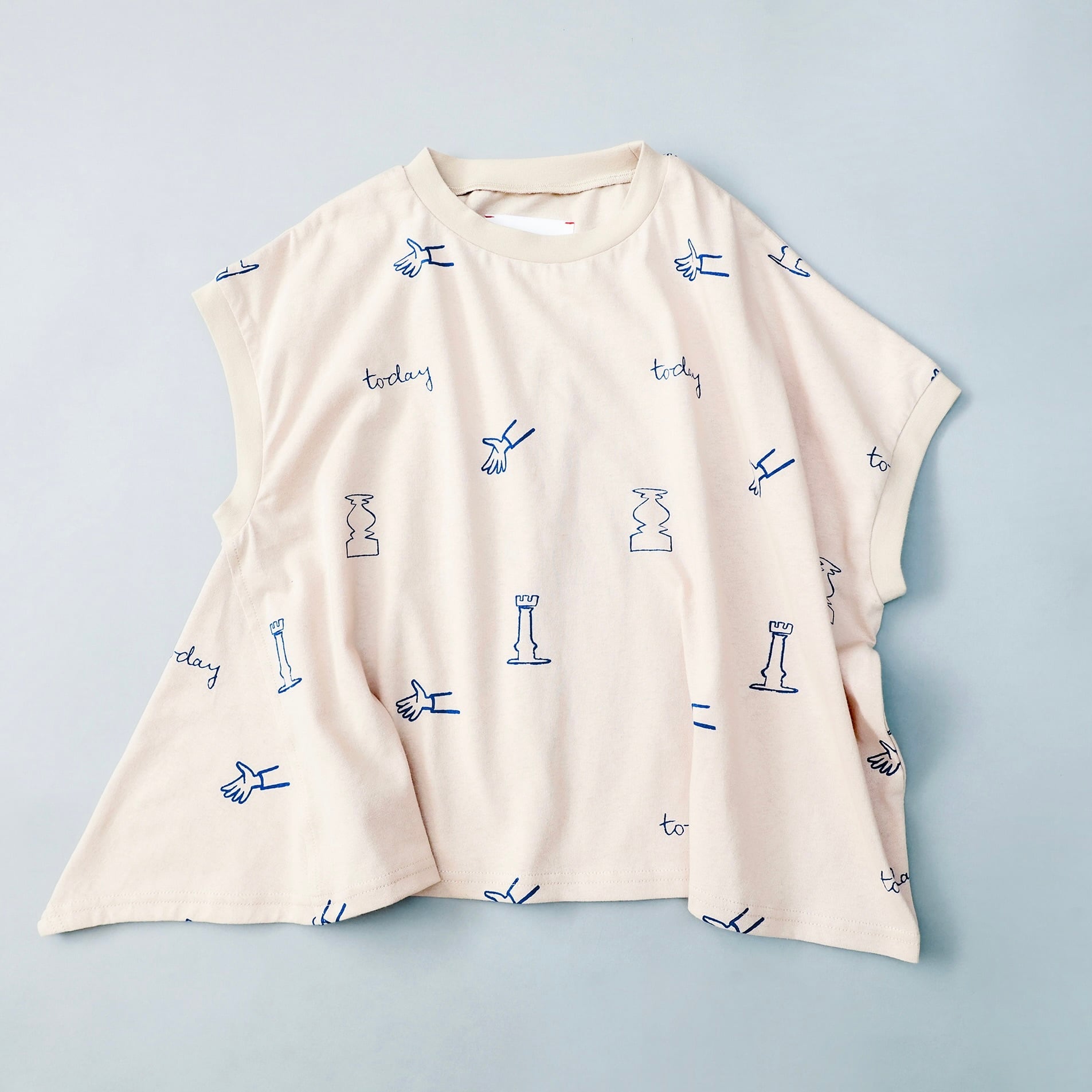 《michirico 2026SS》My favorite day asymmetry T / ivory / L・XL・XXL