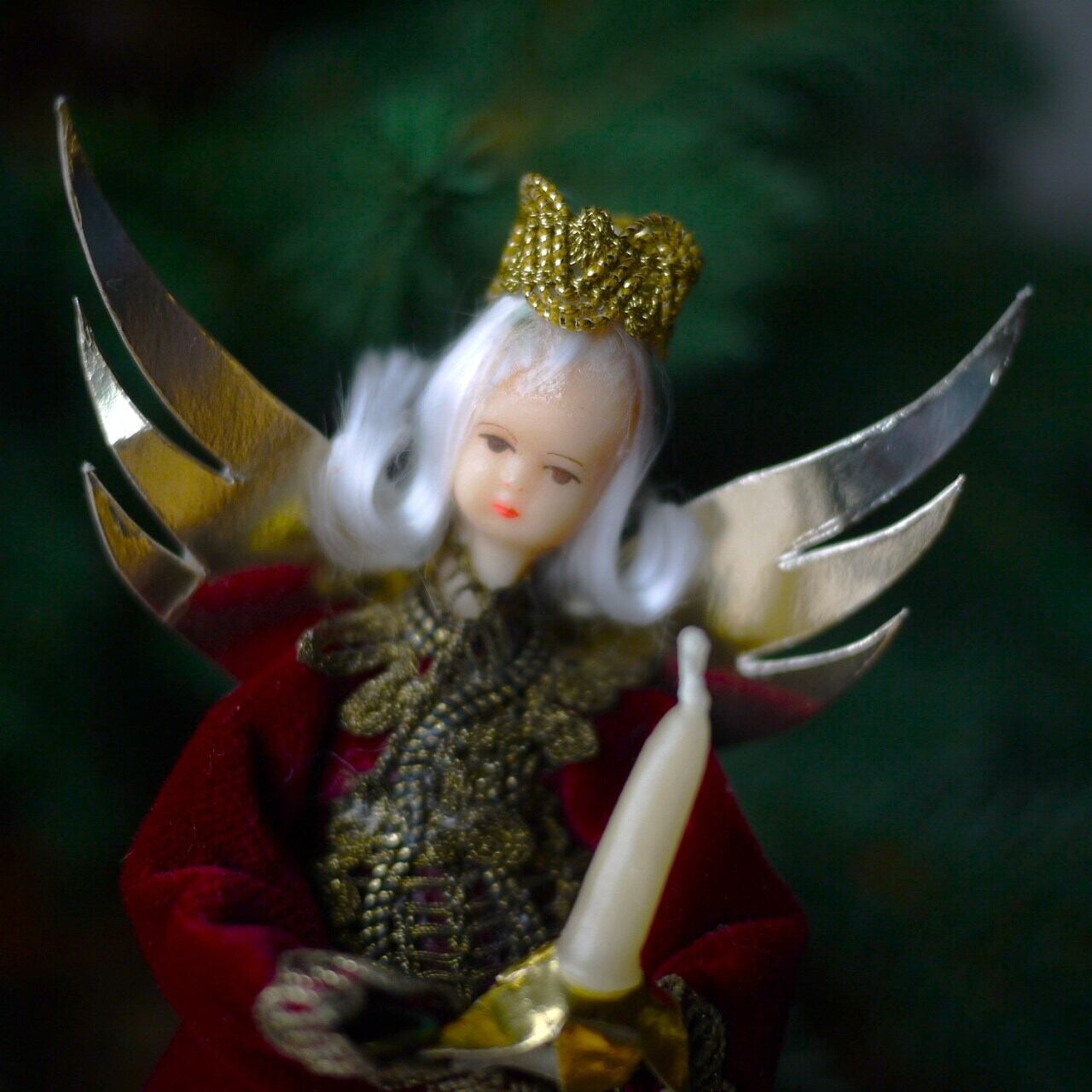 クリスマスツリートッパー 臙脂のローブ 天使 ドイツ