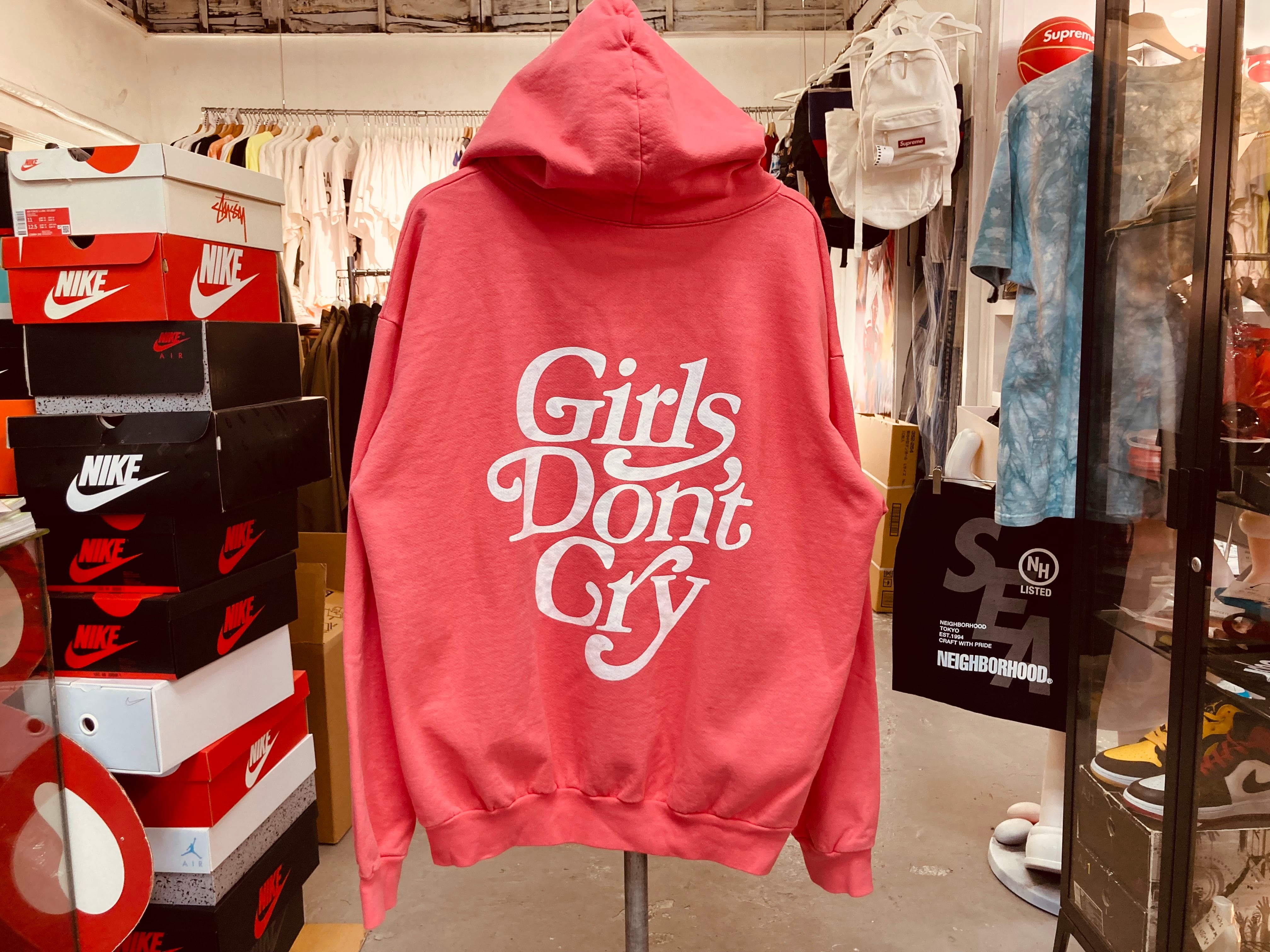 girls don't cry logo hoody XL ピンク - パーカー