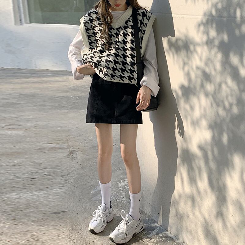 ルーズスプリングオータムスタイルノースリーブジャケット レッド 春物 秋物 試着室40158911536