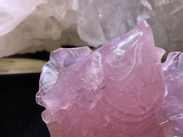 【SALE訳あり】開運！上昇運！鯉の滝登り　ローズクォーツ