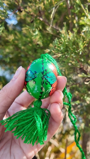 装飾用木製プィサンカ　小（イースターエッグ）　コロミヤモデル　