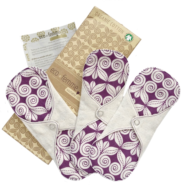 軽い日用（防水なし）3枚セット 肌面：無漂白フランネル/3 Pantyliners Without PUL - Natural Organic