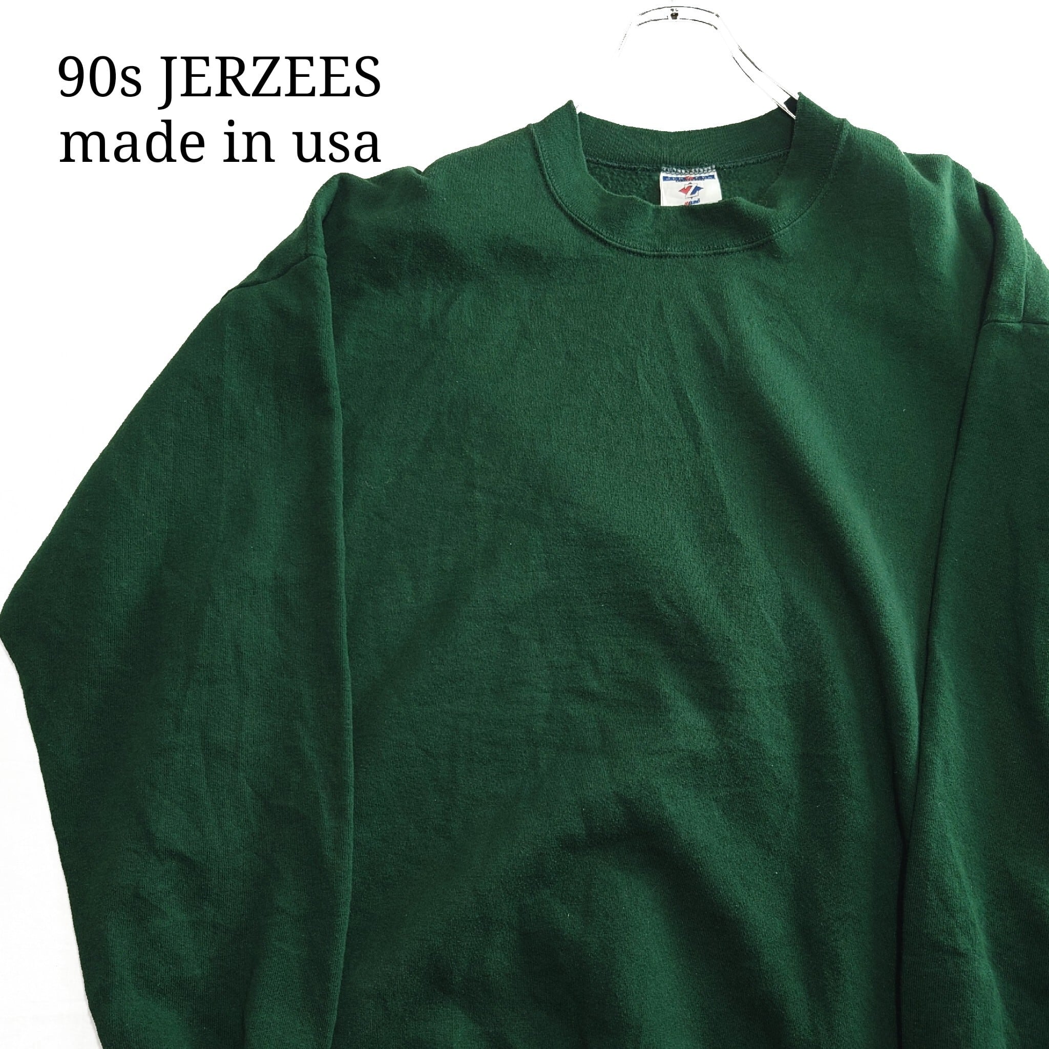 90s・USA製】JERZEES ジャージーズ 無地スウェット グリーン 緑