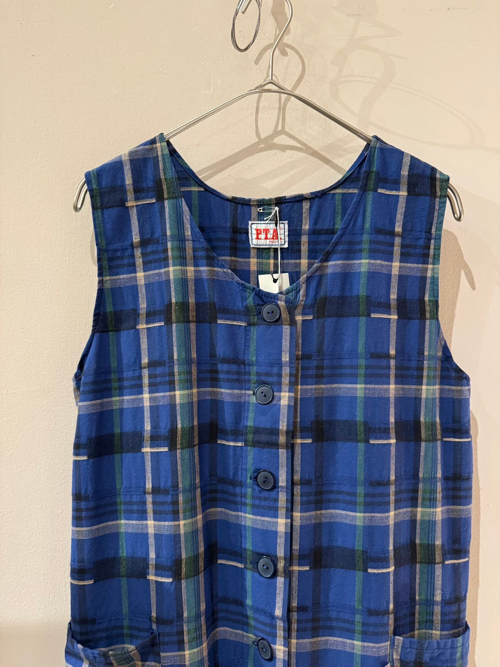 1970's〜80's PTA マドラスチェックノースリーブワンピース MADE IN