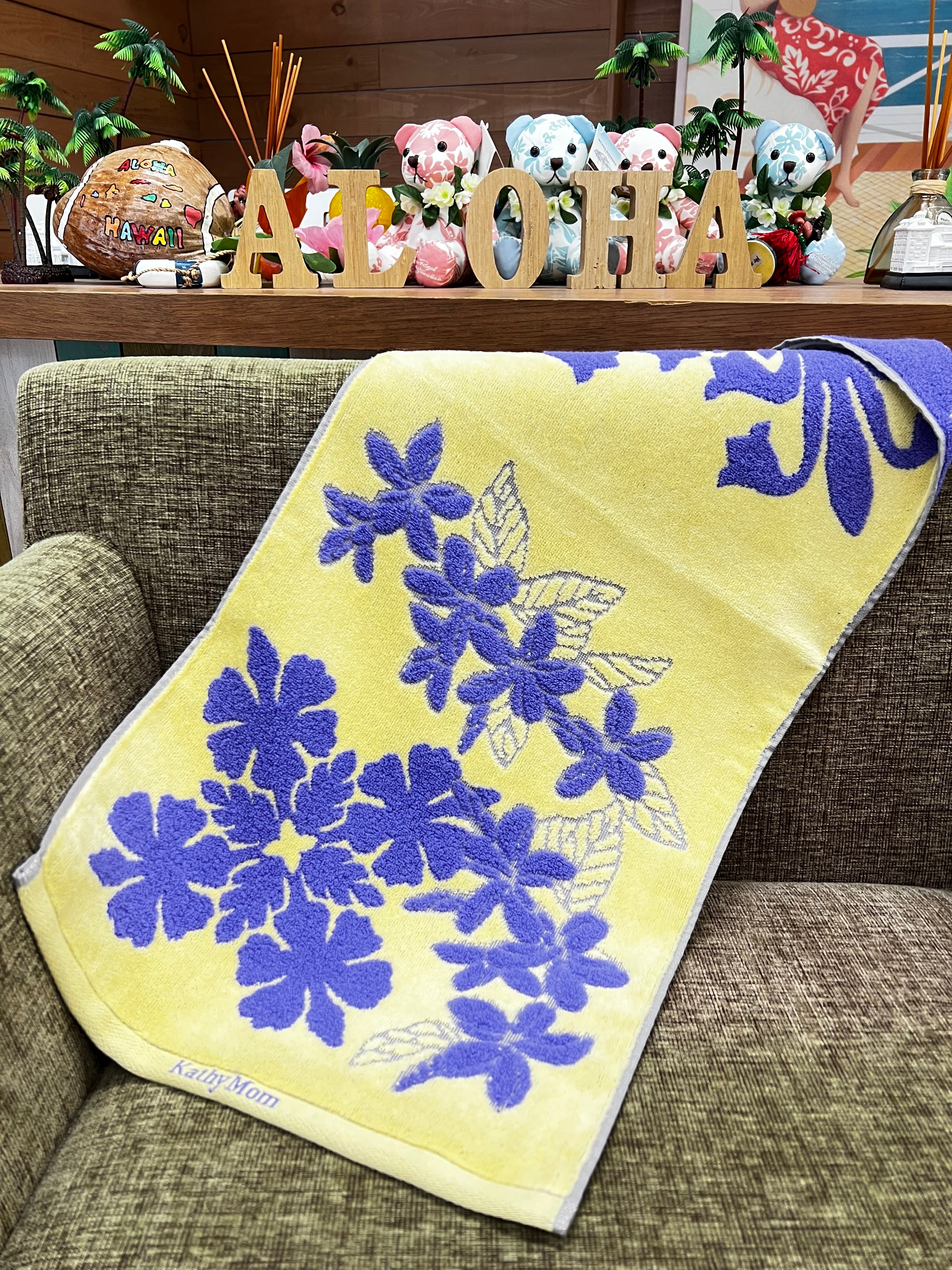 【キャシーマム】フェイスタオルハウオリシリーズリリーイエロー