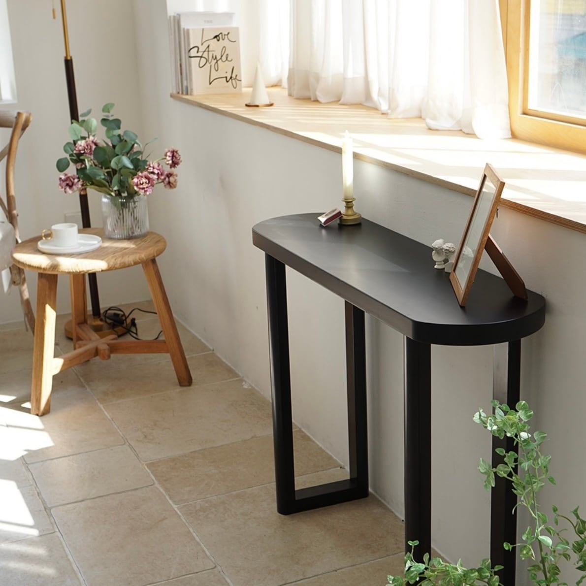 half moon console table 4colors / ハーフムーン コンソール スリム