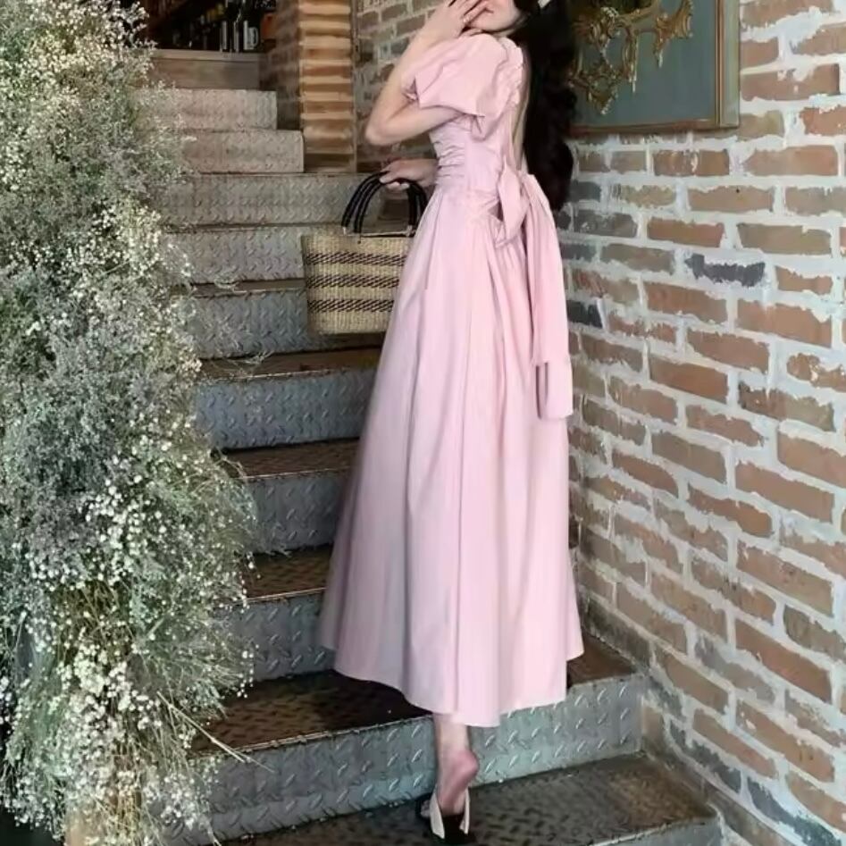 バックリボンワンピース