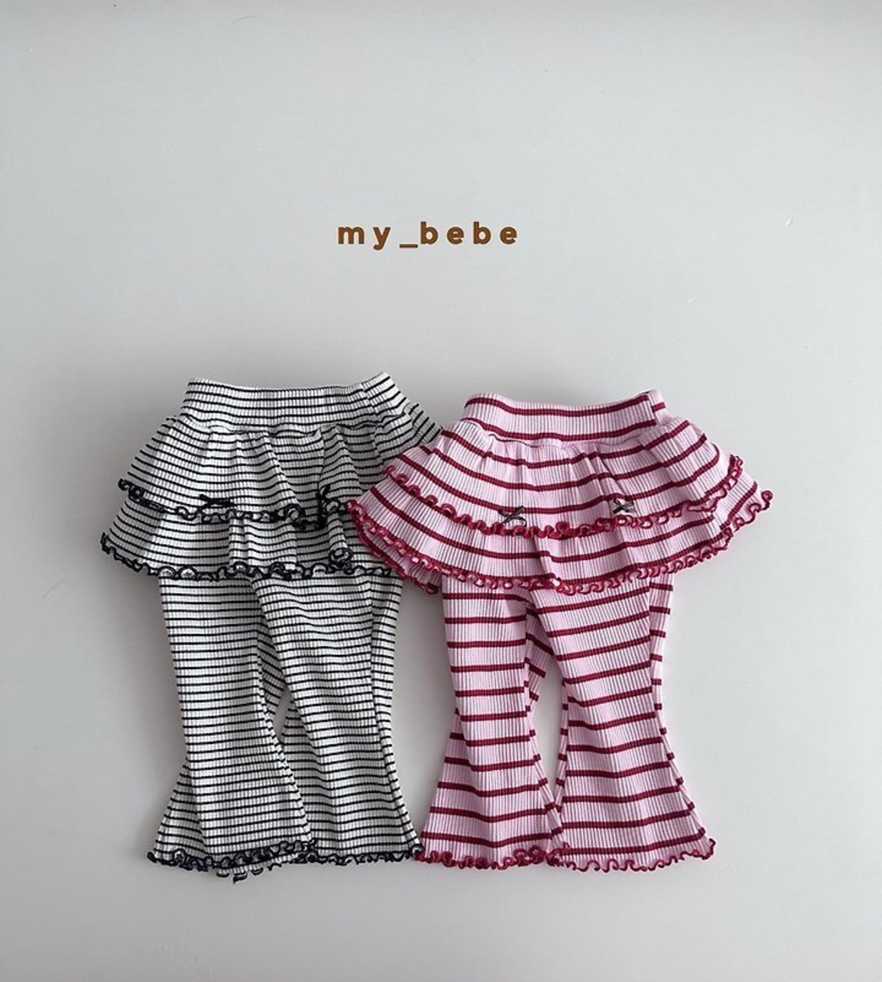 韓国子供服 / Mybebe / 2段リボンカンカンパンツ *XS~XL*