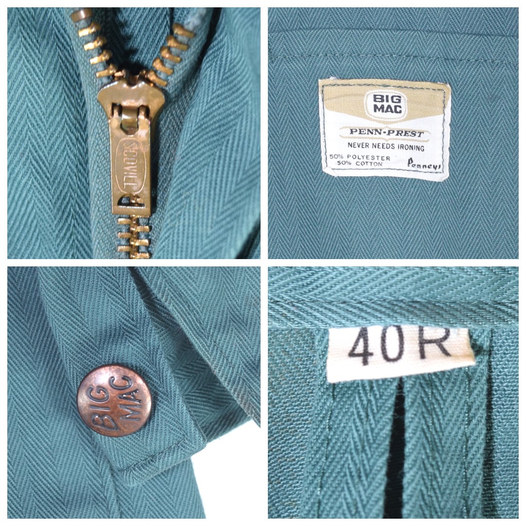 BIGMAC 70s VINTAGE ヘリンボーン ツナギ インディゴ BIG MAC ビッグ