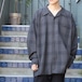 USA VINTAGE MONTIQUE CHECK PATTERNED OPEN COLLAR OVER DESIGN SHIRT/アメリカ古着チェック柄オープンカラーオーバーデザインシャツ