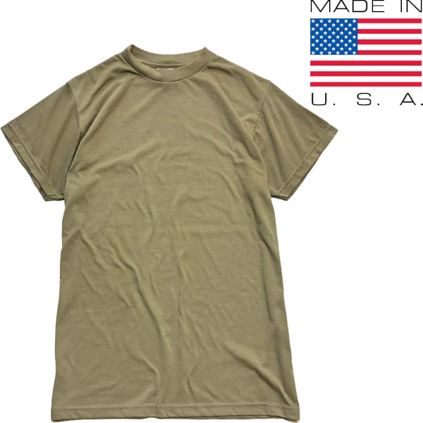 1点物◇実物アメリカ軍くすみ無地クルーネックTシャツ古着メンズML