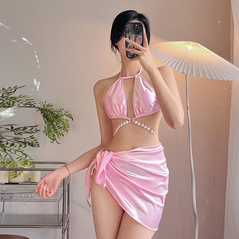 3点セット】ビキニ セクシー 水着 真珠 海辺 旅行 モノキニ XH7-YZM