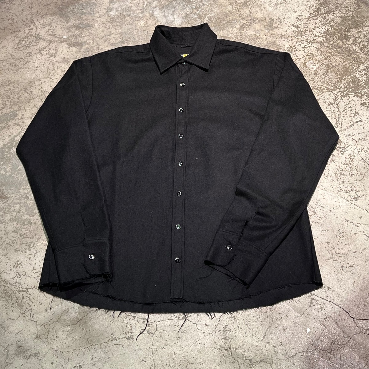 ELENA DAWSON エレナドーソン カットオフ加工ウールシャツ 