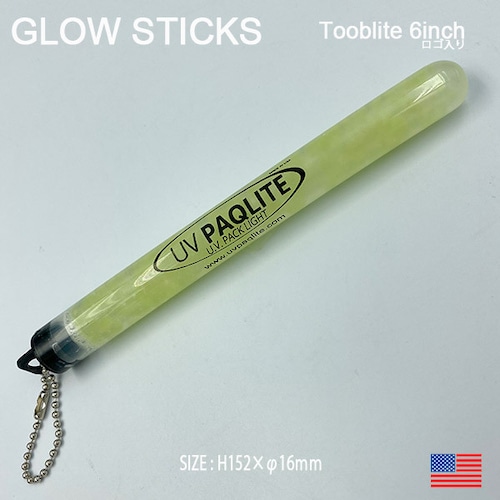 GLOW STICKS Tooblite 6inch ロゴ入り グロースティック 防水 防塵 高耐久 半永久的 災害時 アウトドア 散歩 ダイビング キーホルダー アメリカ