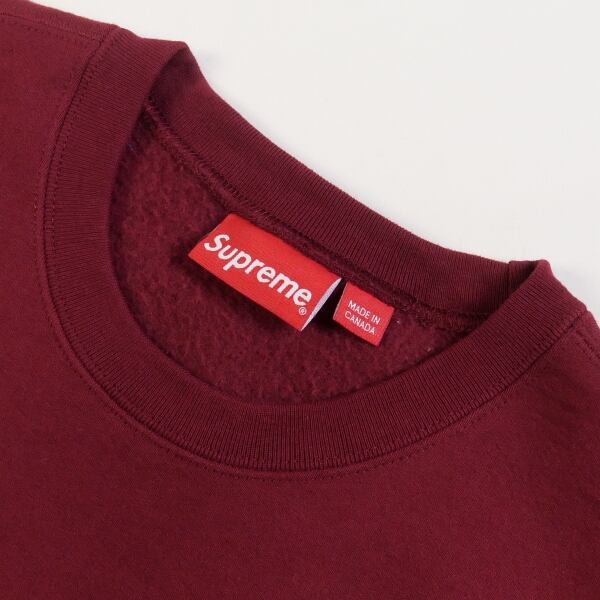 シュプリーム Supreme Box Logo Crewneck エンジ XXL