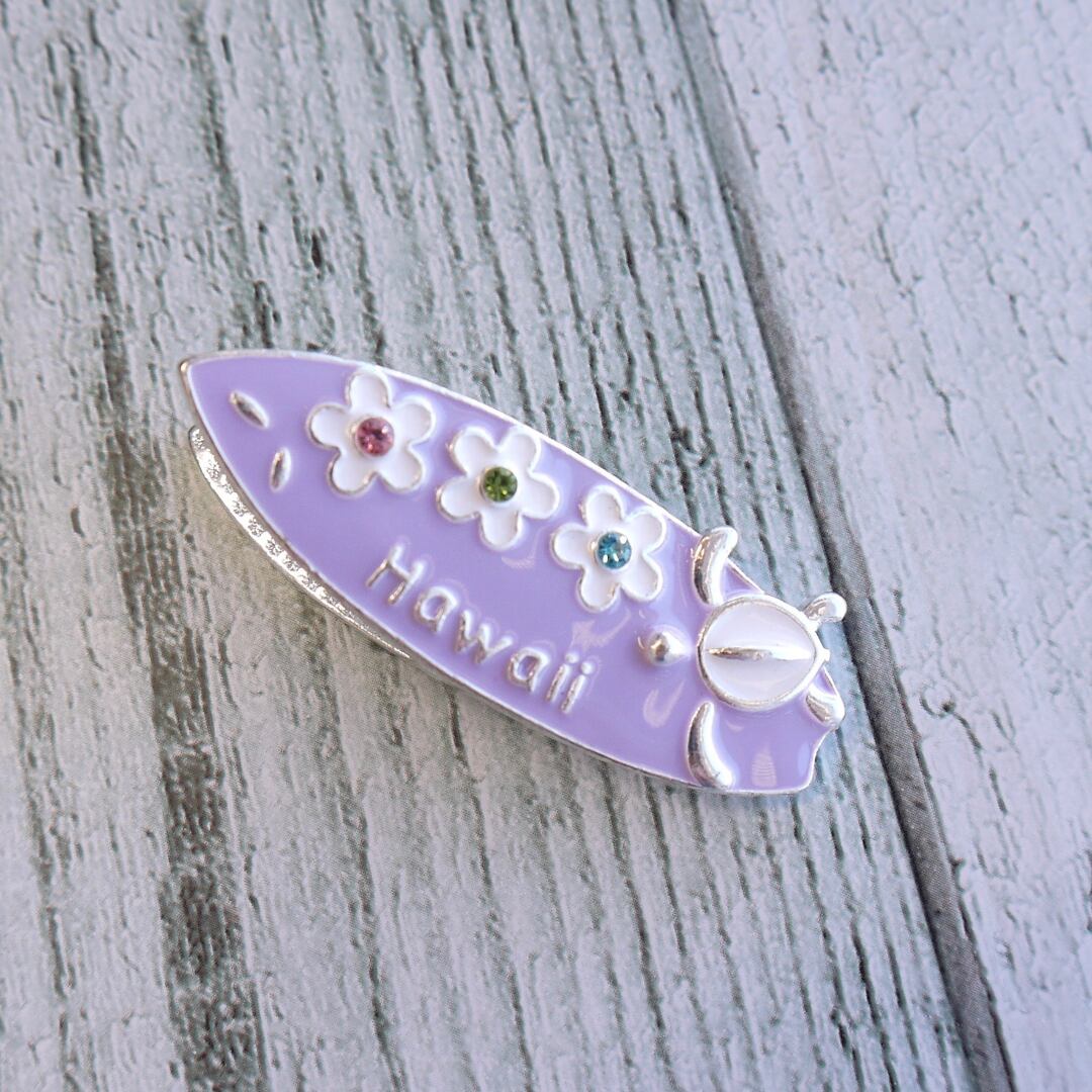 ★ハワイ直輸入★サーフボード クリップ マグネット／キッチンマグネット／ハワイ磁石＜KG15／薄紫色／ライトパープル＞ 'OLI'OLI
