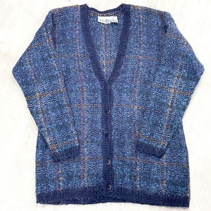 Vintage Mohair Plaid Knit Cardigan