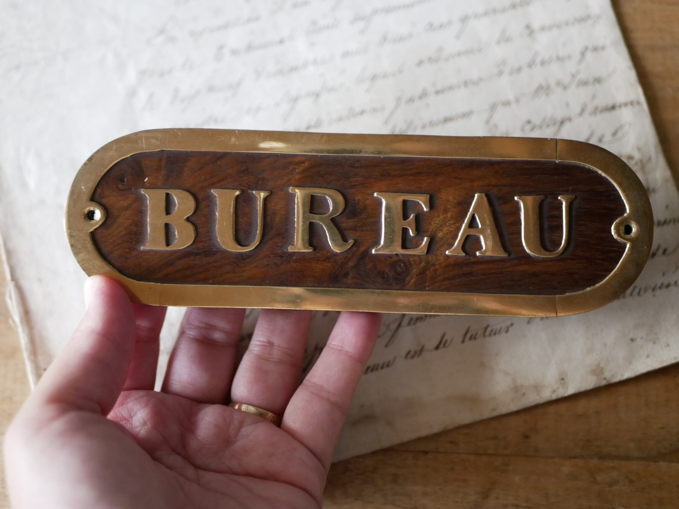 ドアプレート ”BUREAU” フランスビンテージ ブロカントのある暮らし