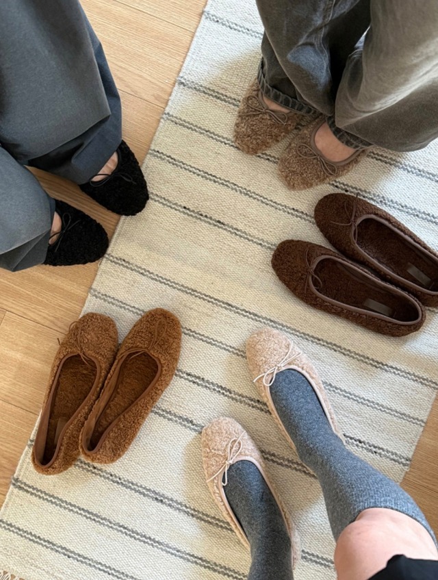 [BELLMI] boa ribbon flat shoes (5color)