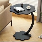 サイドテーブル C字型 エンドテーブル 金属フレーム付き モダン ソファサイドテーブル リビングルーム 寝室 ベッドサイド用