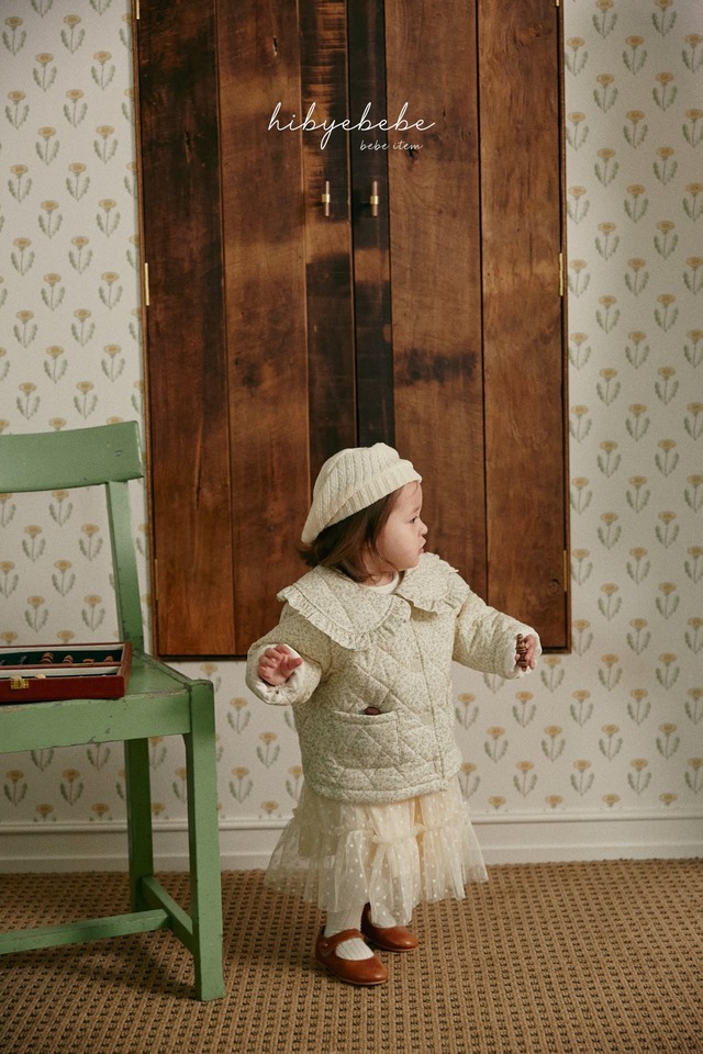 《即納》《hibyebebe》baby flower quilted jumper