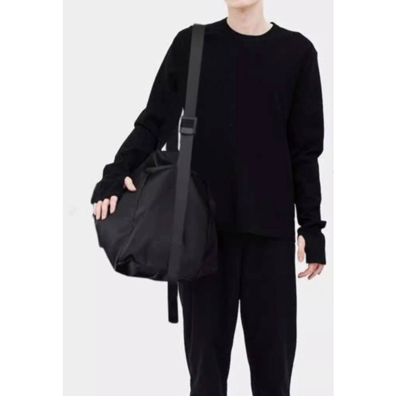 Belted Shoulder Strap Plain Tote Bag ◇H0911