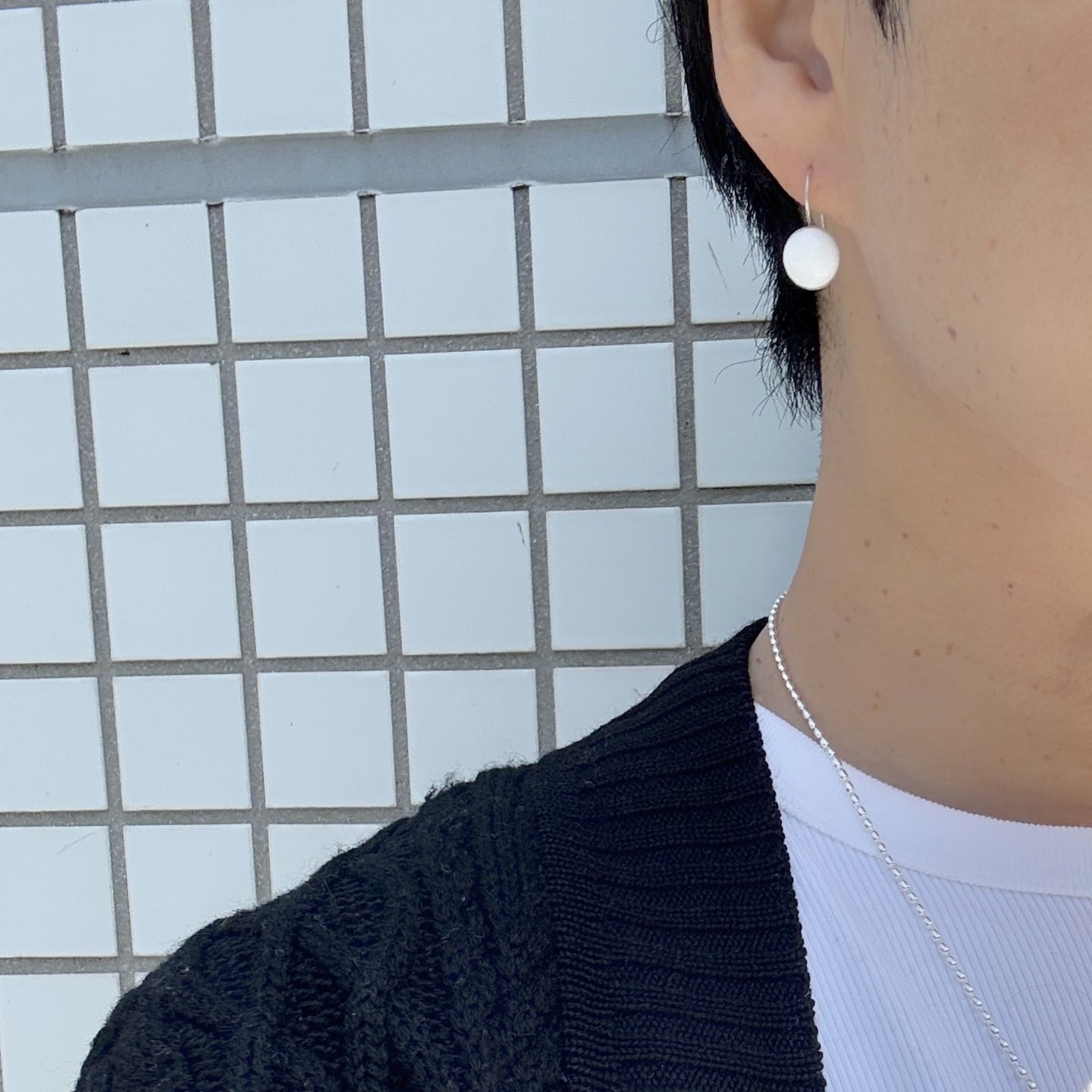 サービス価格·͜· ︎︎ホワイトレースアゲートヘキサゴンのピアスチャーム☆ サービス価格·͜· ︎︎ホワイトレースアゲートヘキサゴンのピアス