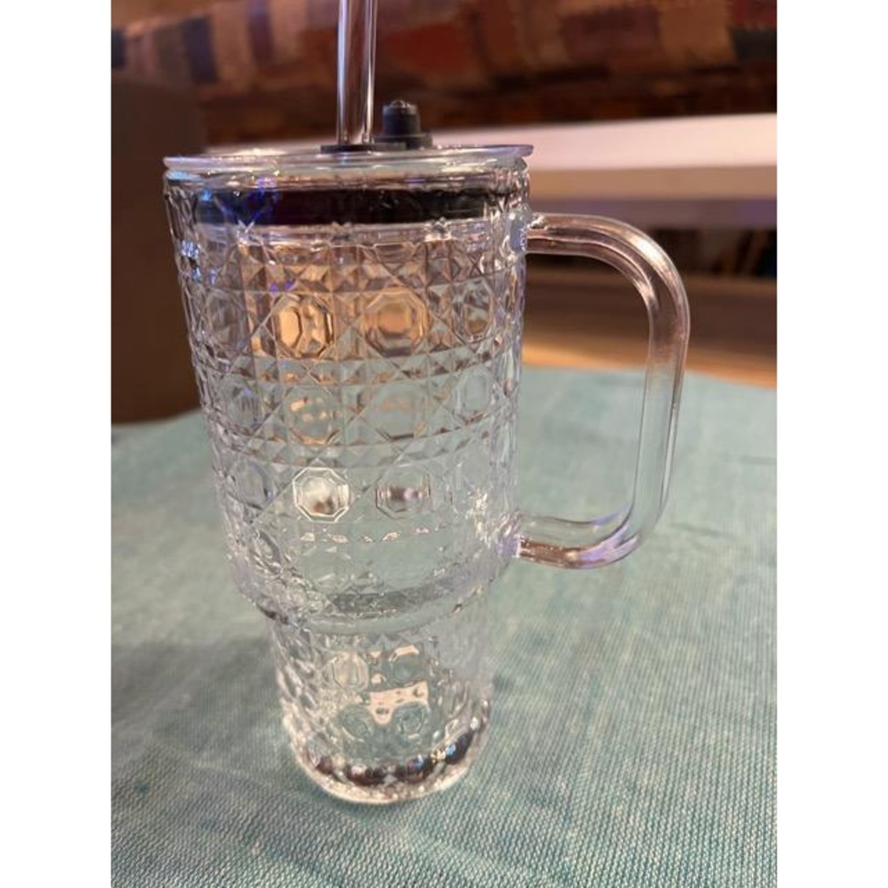 TOPANGA KITCHEN　Glass Tumbler 2Type　ガラスタンブラー　2種　ストロー付き　蓋付き　タンブラー