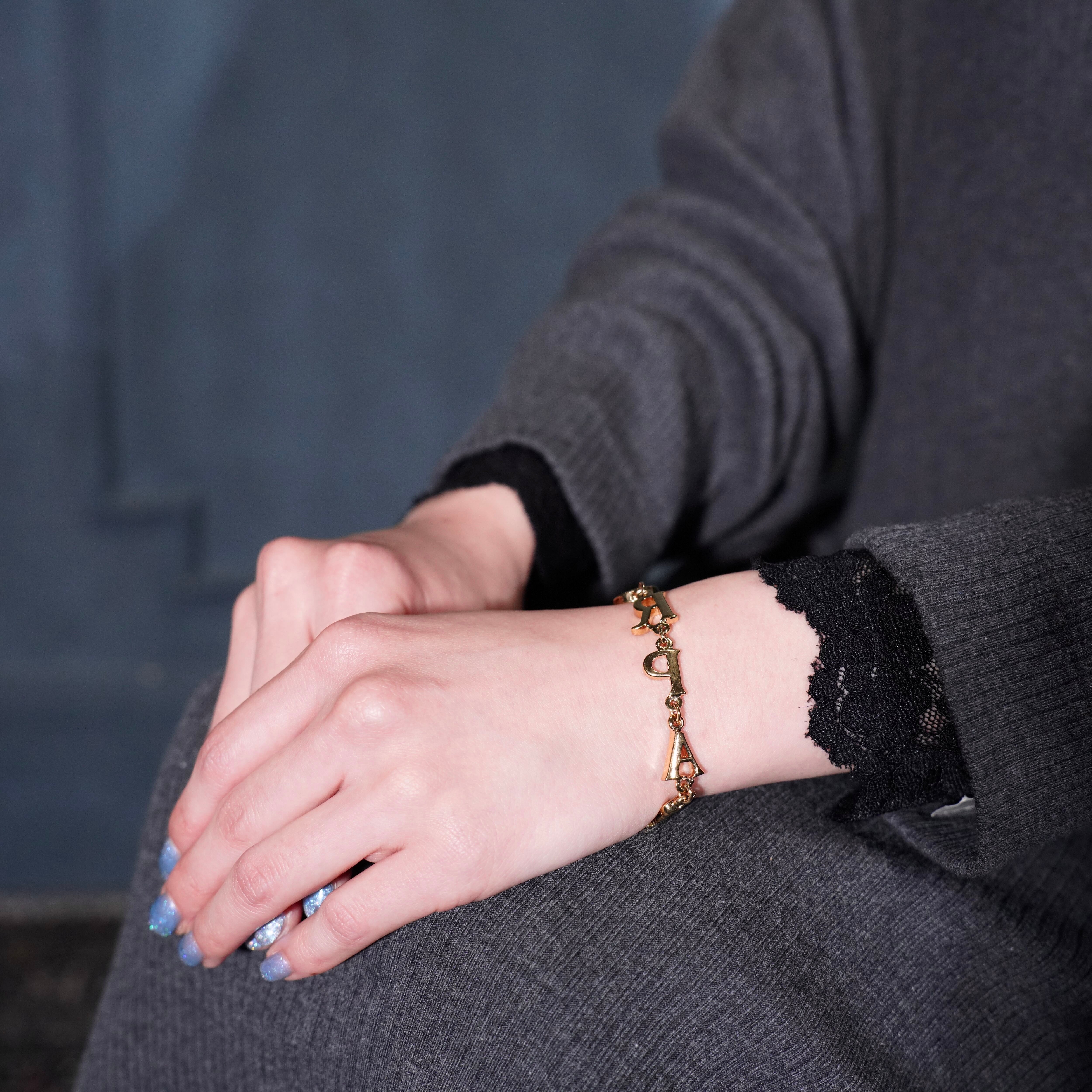 Christian Dior LOGO CHAIN DESIGN GOLD BRACELET/クリスチャン