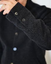 kujaku - Box Silhouette Wool Jacket :Black|二重織り/裏起毛“表使い”/バイオウォッシュ