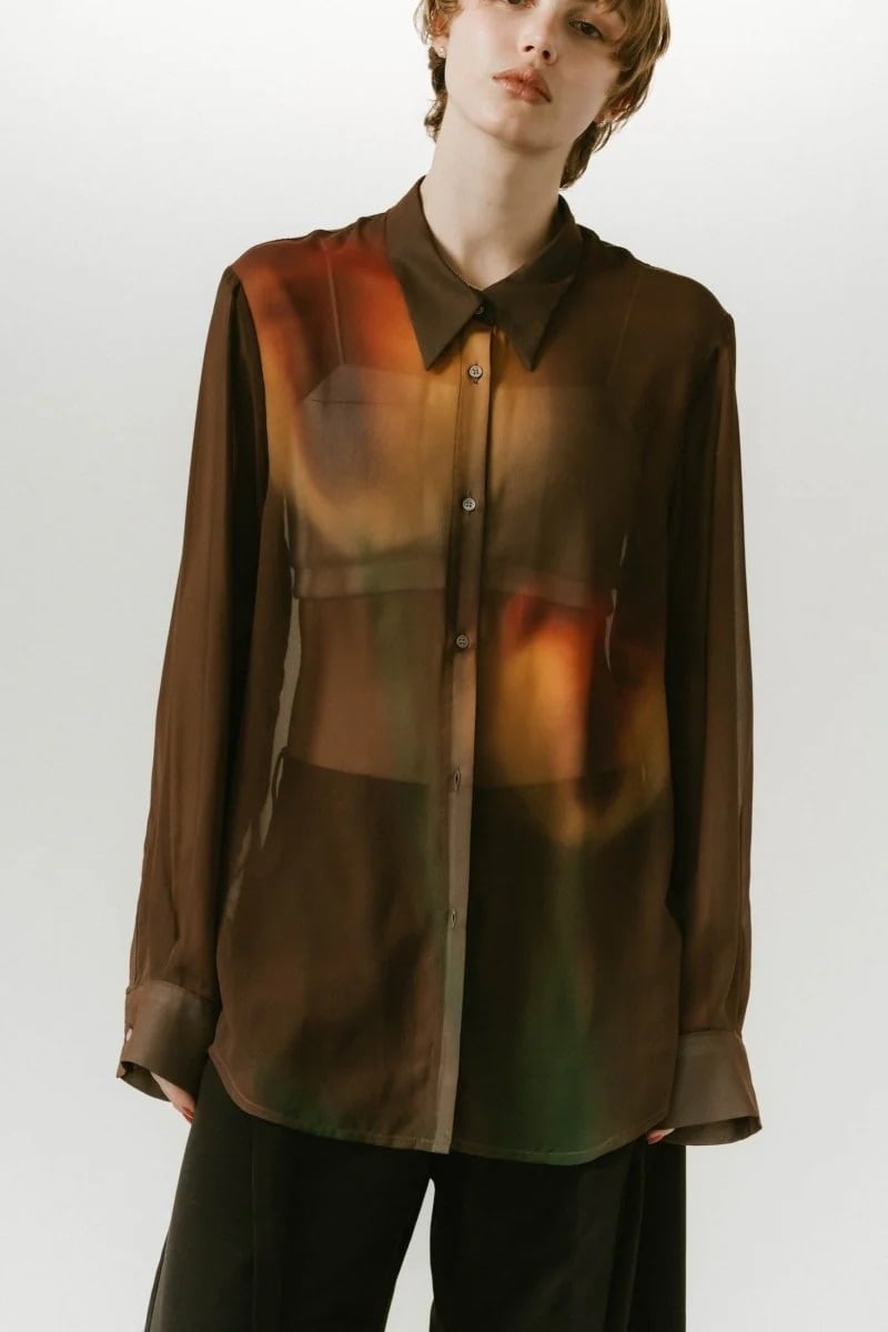 KnuthMarf(クヌースマーフ) flower print sheer shirt(unisex