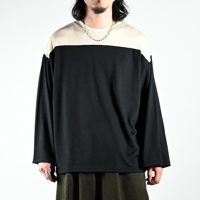 INTERIM / EXTRA FINE MERINO WOOL JERSEY HYPER BIG FOOTBALL L/S TEE