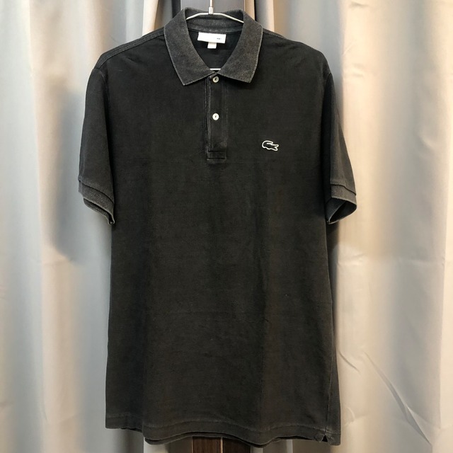Lacoste 鹿の子 POLO SHIRT《L》藍染め風 BLACK