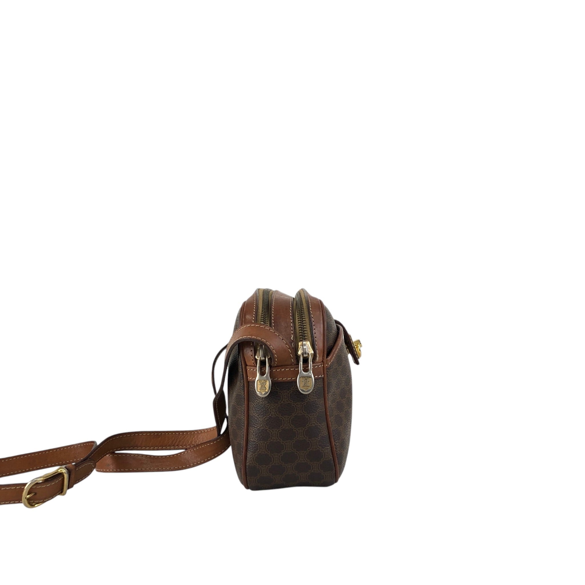 CELINE セリーヌ マカダム ショルダーバッグ ブラウン ガンチーニ PVC CELINE セリーヌ マカダム ショルダーバッグ ブラウン ガンチーニ PVC