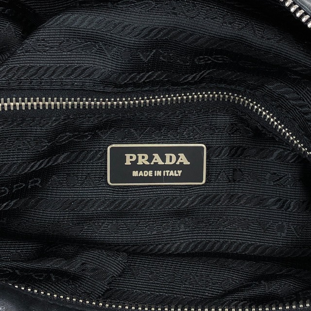 PRADA プラダ ショルダーバッグ ブラック レザー ホーボーバッグ vintage ヴィンテージ オールド d2egiw