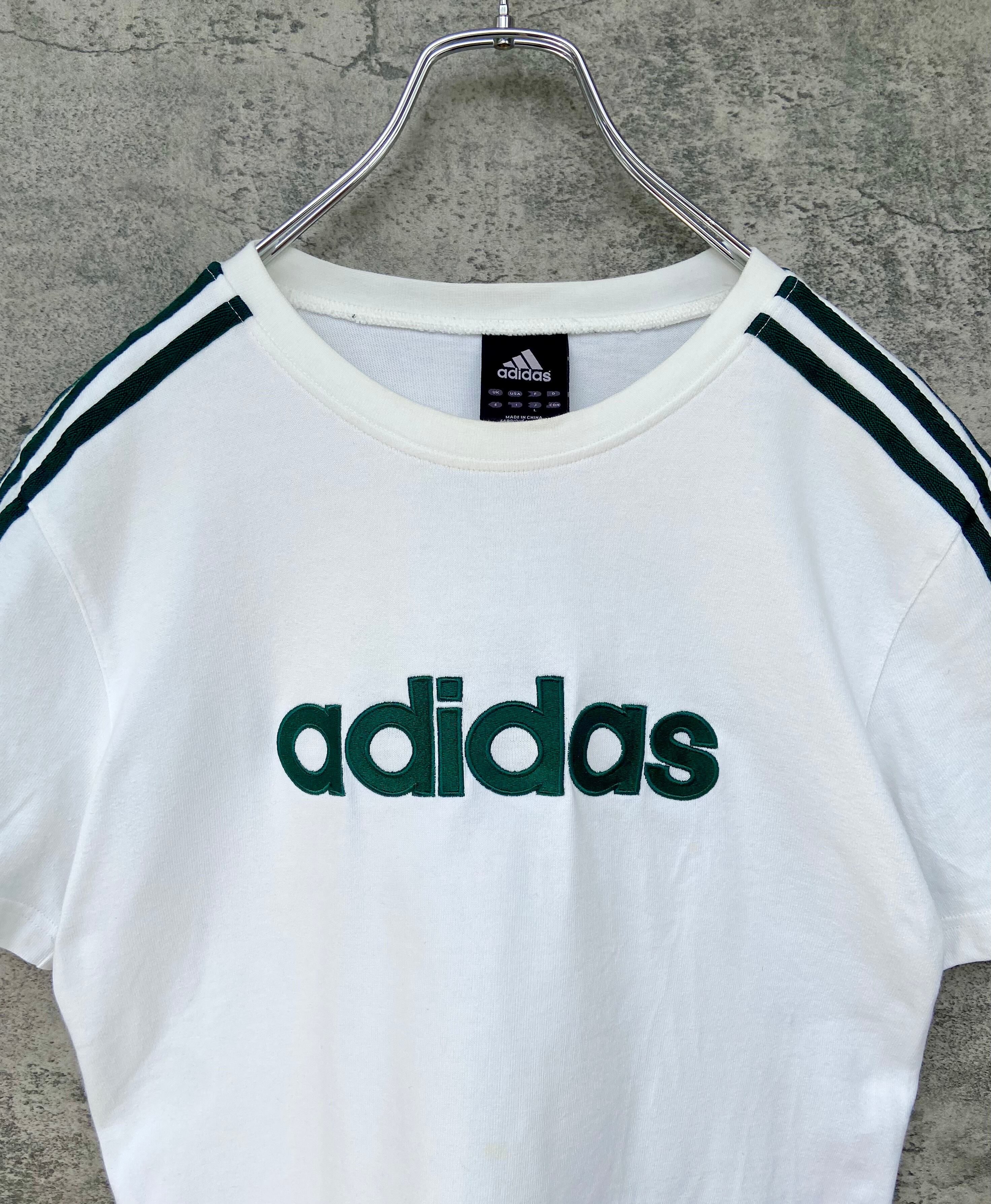 adidas/アディダス 深緑 Tシャツ ワッペンロゴ