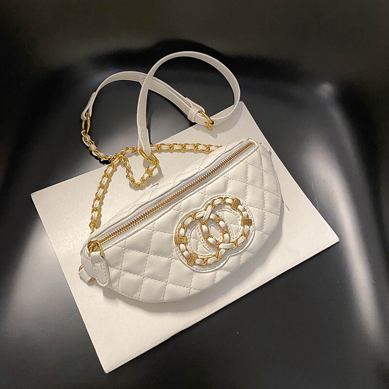 テクスチャ小さなバッグ女性2020新しい波夏ファッションダイヤモンドチェーンクロスボディバッグ気胸バッグウエストバッグ Tiancai_Wing_Bag9828074