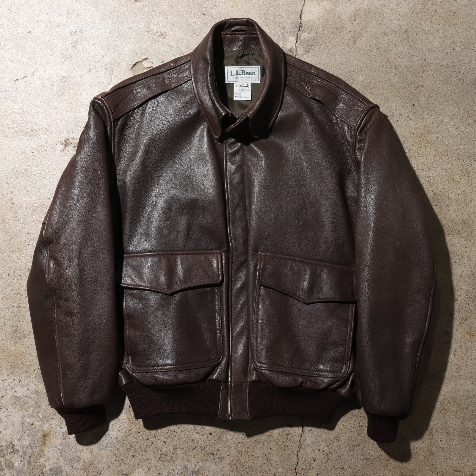 極美品 L エルエルビーン USA A-2 レザージャケット L.L.Bean  