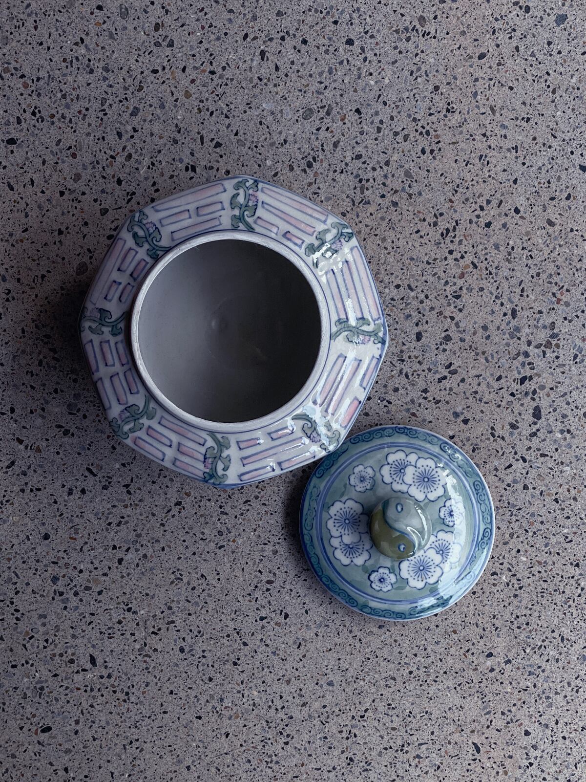 中国製造／ヴィンテージ客家 パステル蓋付き小物入れ | 333 & tay