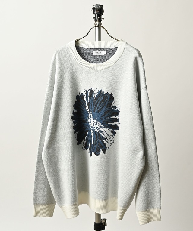 ATELANE jacquard knit flower (BLK) 23A-21022